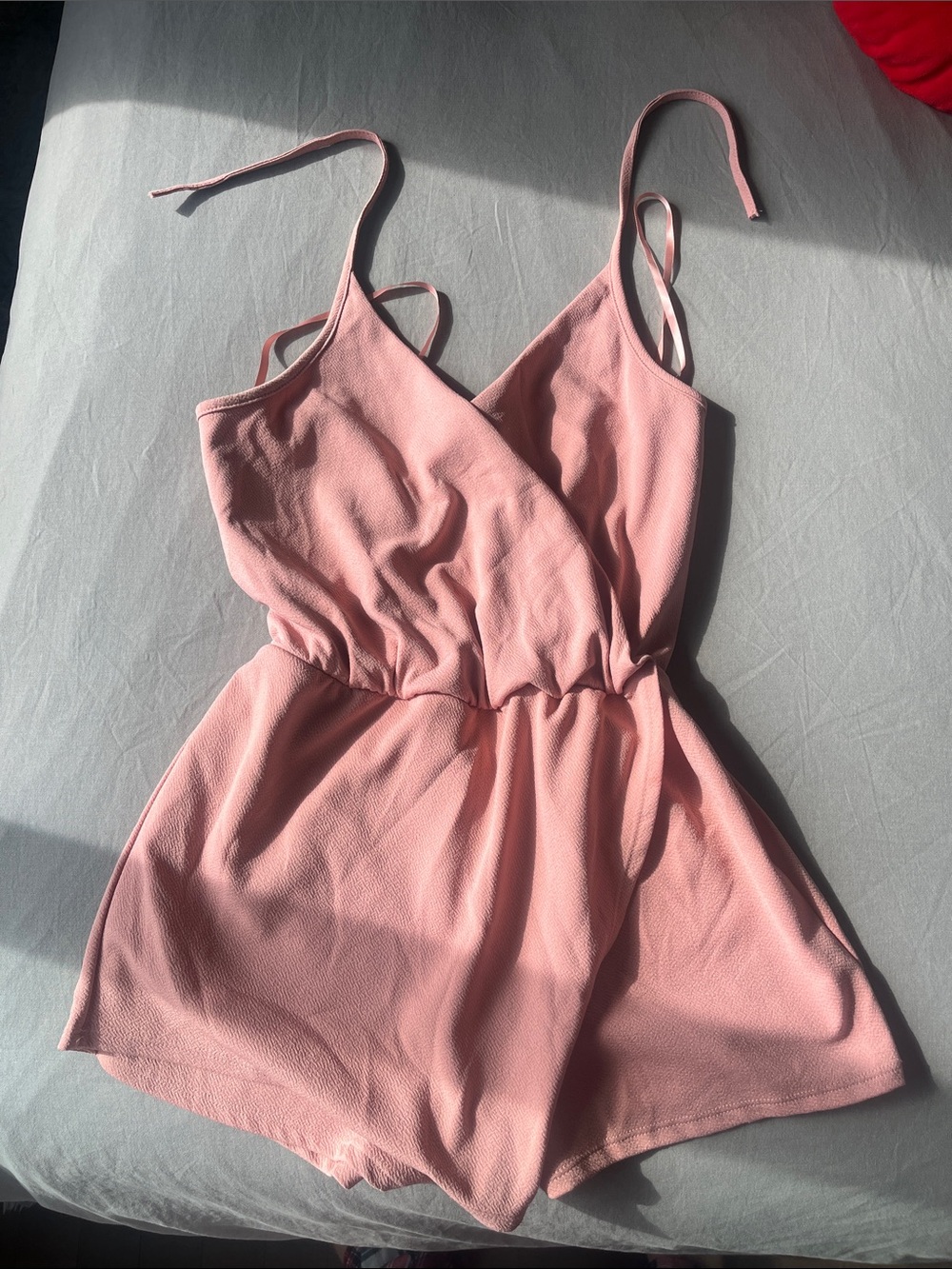Kimchi Blue Pink Sleeveless Wrap Romper